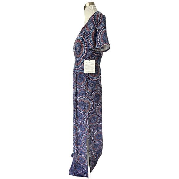 Tiffany Rose Maternity Maxi Dress Size US 2/4 Kimono Bohemian Aztec Maxi Slip On - Picture 5 of 9